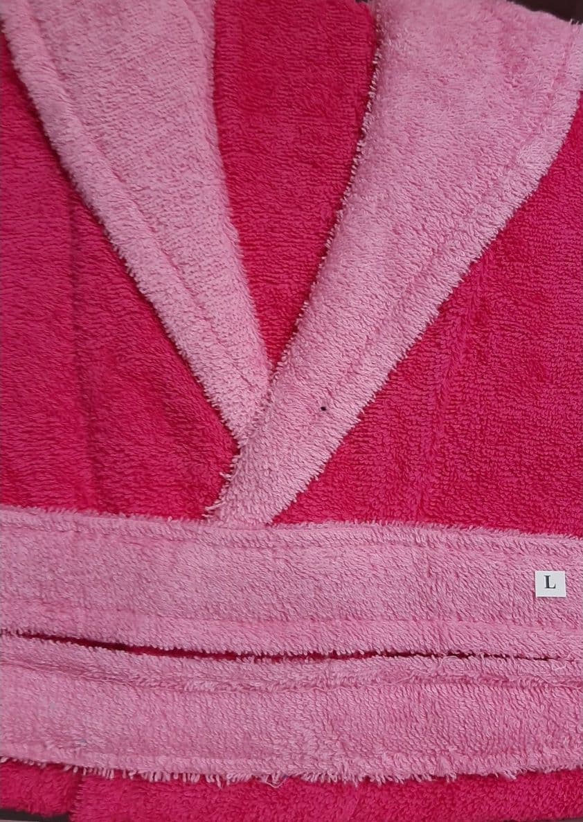 Accappatoio con Cappuccio Hessense Bicolore. – XXL, Fucsia-Rosa – rosa