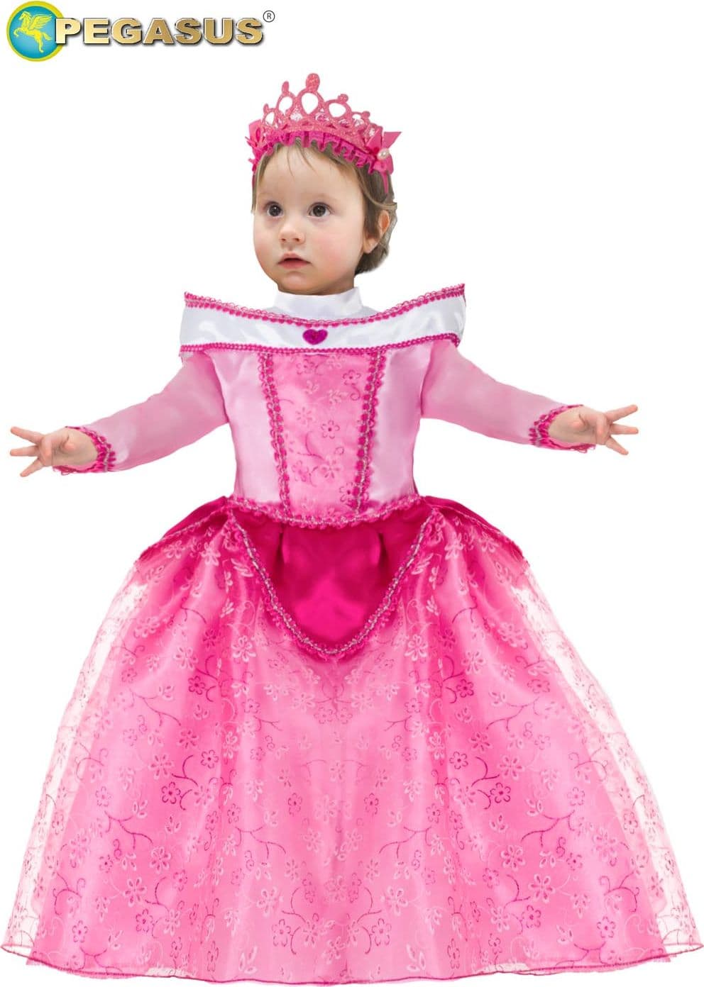 COSTUME CARNEVALE PRINCIPESSA AURORA BIMBA DA 10 A 36 MESI - PEGASUS 2109 – 25/36 mesi – rosa