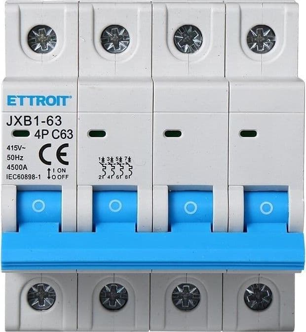 ETTROIT INTERRUTTORI MEGNETOTERMICI BARRA DIN 4 MOD 4P 415V CURVA C 4,5KA - 21