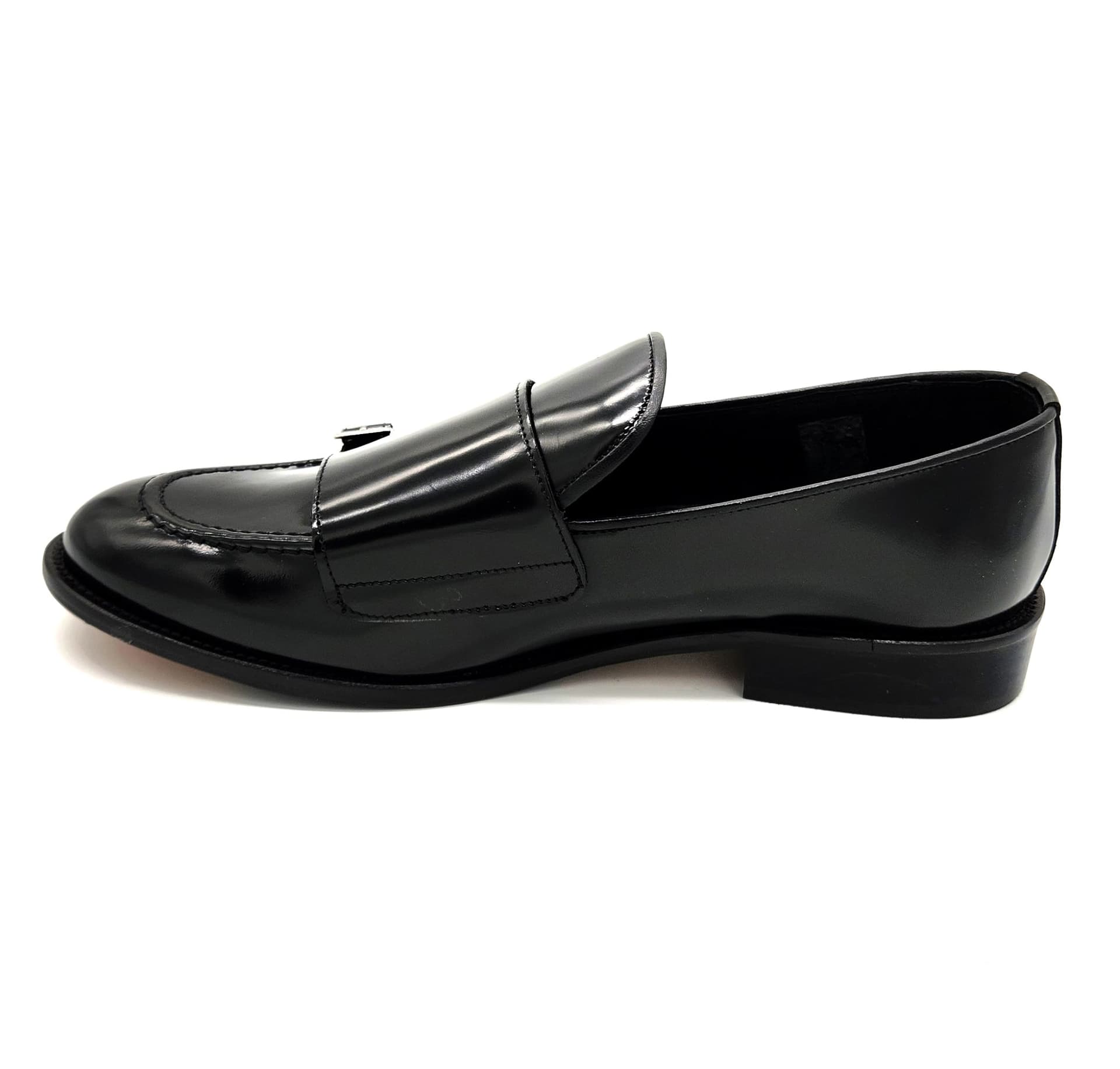 Mocassino da Uomo Doppia fibbia elegante in pelle nera lucida abrasivata Auro York in Loafer e mocassini Affari di Famiglia - Sant’Angelo a Cupolo, commercioVirtuoso.it