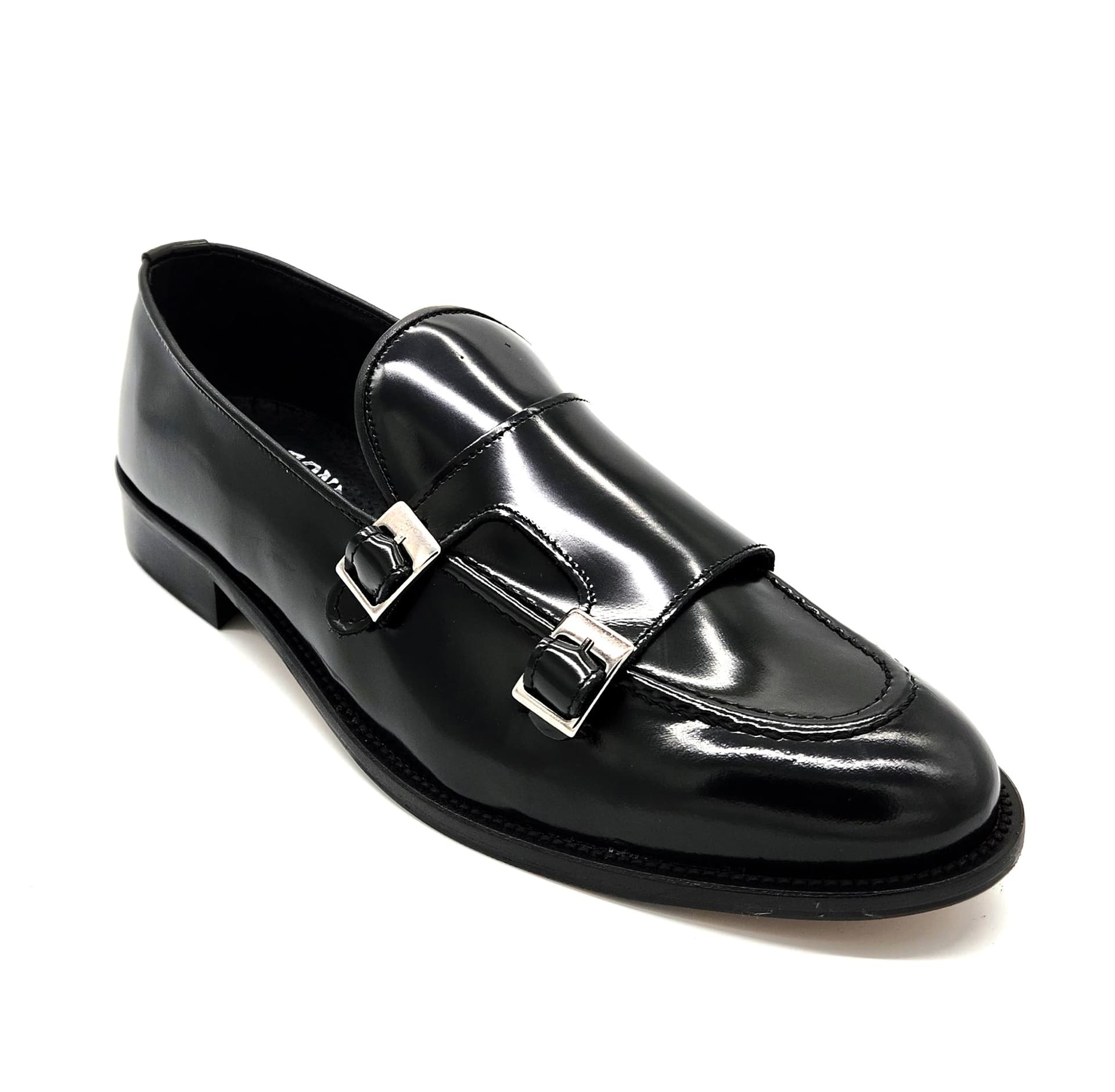 Mocassino da Uomo Doppia fibbia elegante in pelle nera lucida abrasivata Auro York in Loafer e mocassini Affari di Famiglia - Sant’Angelo a Cupolo, commercioVirtuoso.it