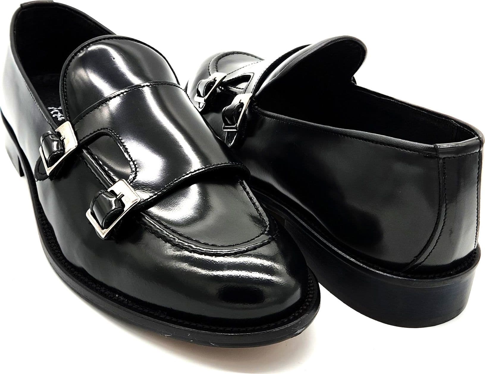 Mocassino da Uomo Doppia fibbia elegante in pelle nera lucida abrasivata Auro York in Loafer e mocassini Affari di Famiglia - Sant’Angelo a Cupolo, commercioVirtuoso.it