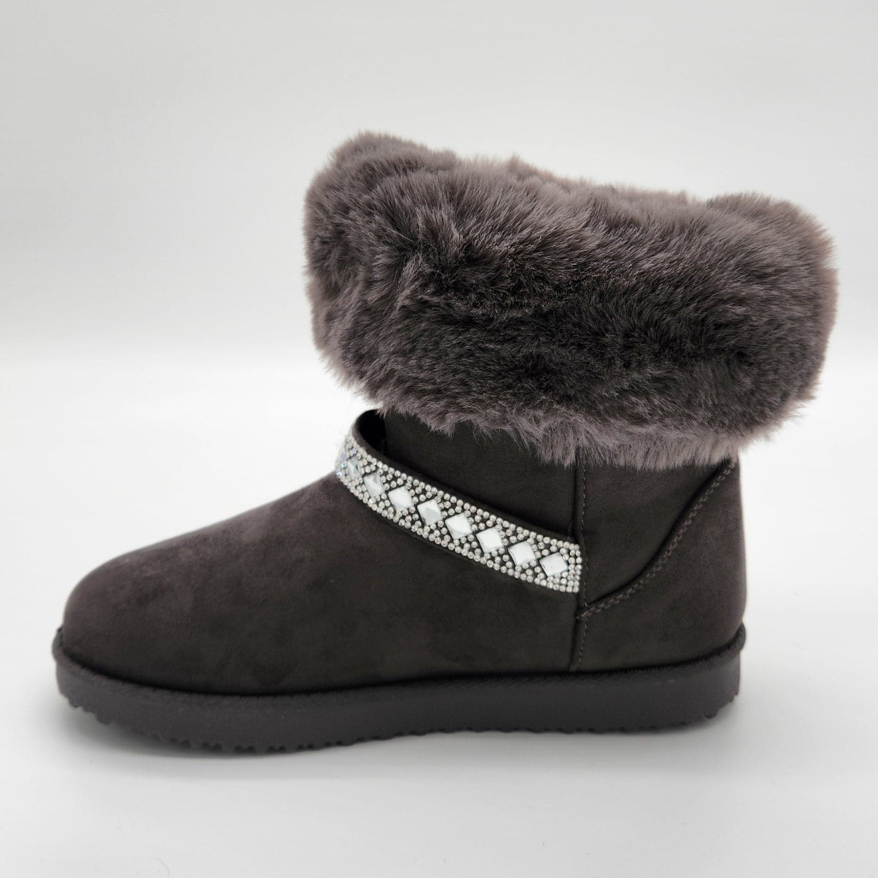Elsa - Stivaletti in camoscio con pelliccia e strass donna in Stivali Affari di Famiglia - Sant’Angelo a Cupolo, commercioVirtuoso.it