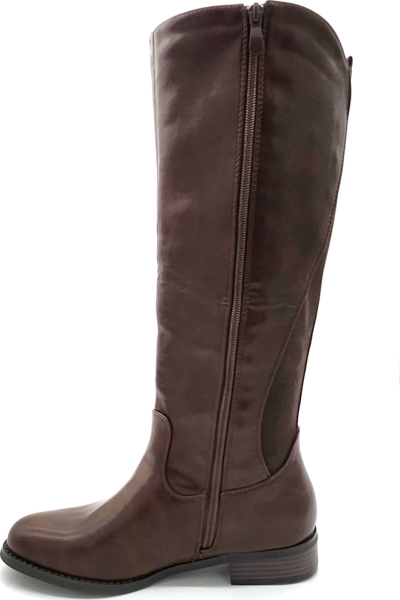 Brown - Stivali donna in ecopelle con elastico marrone in Stivali Affari di Famiglia - Sant’Angelo a Cupolo, commercioVirtuoso.it