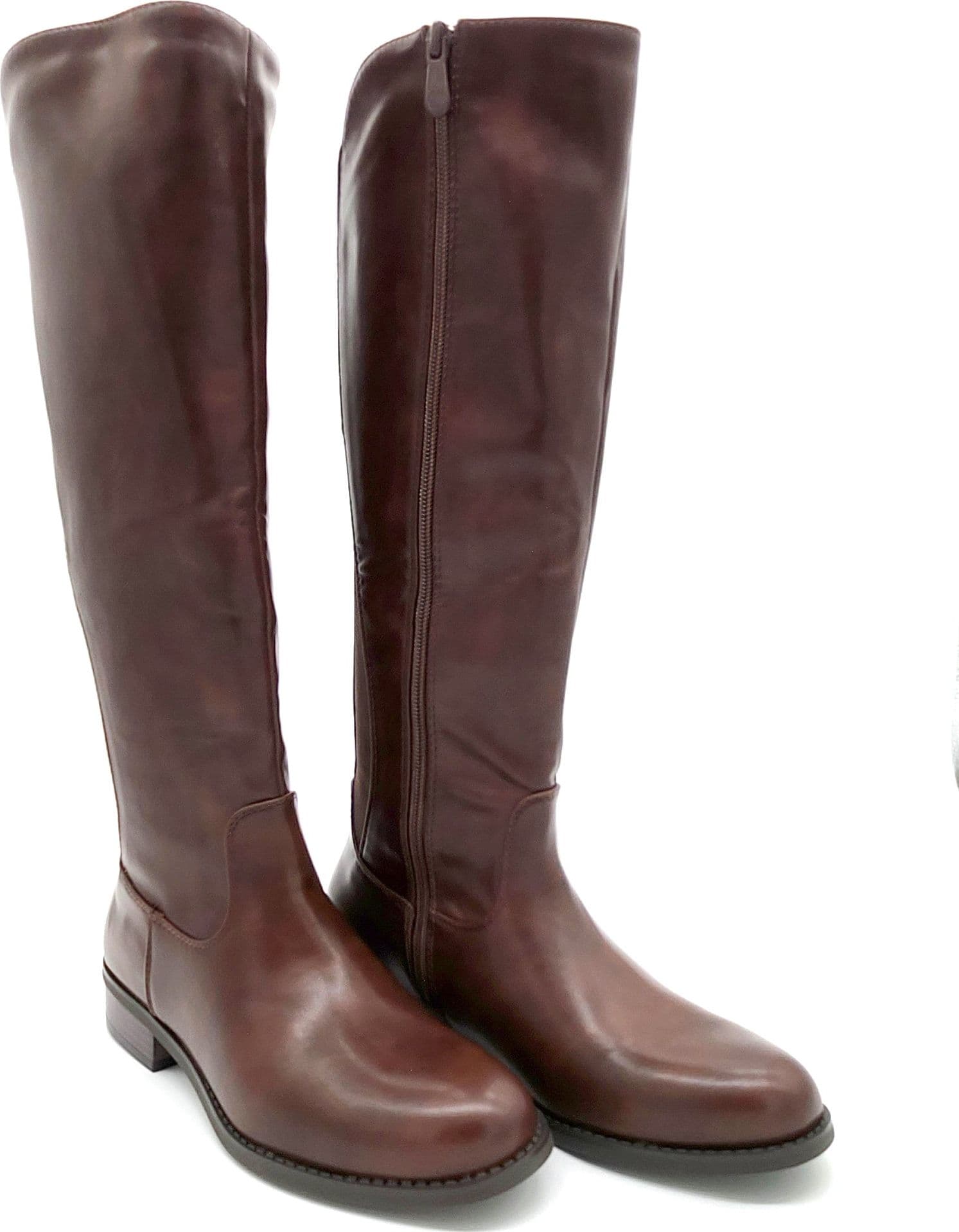 Brown - Stivali donna in ecopelle con elastico marrone in Stivali Affari di Famiglia - Sant’Angelo a Cupolo, commercioVirtuoso.it