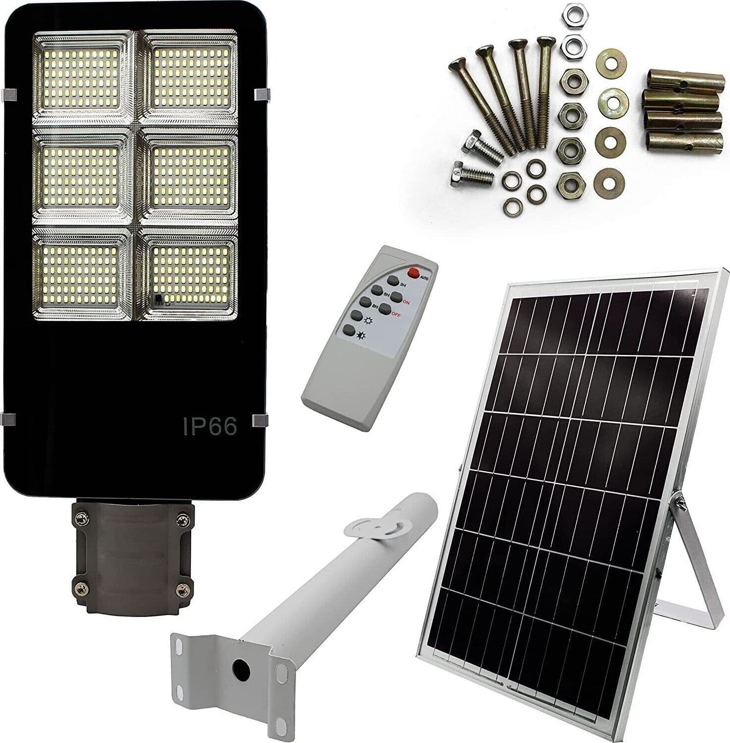 lampione solare Stradale LED 400W COMPLETO DI STAFFA LUCE CREPUSCOLARE IP66 - 7