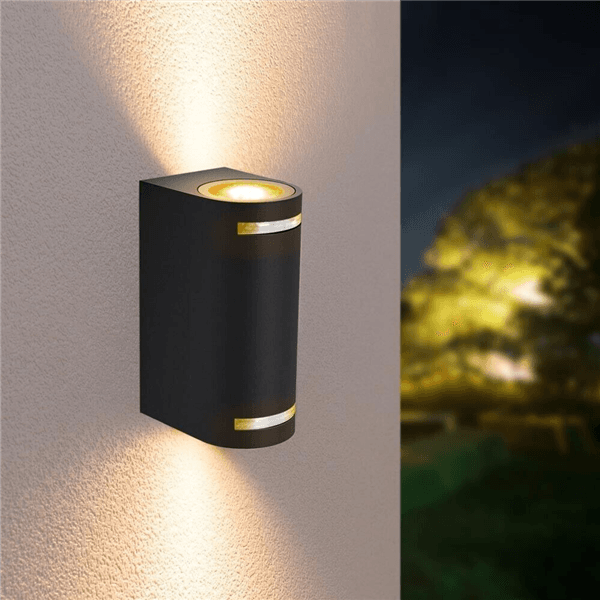 Applique Led Luce Naturale Lampada Da Parete Muro 2 X Faretto 8 W Gu10 Ip54 Nero - 5