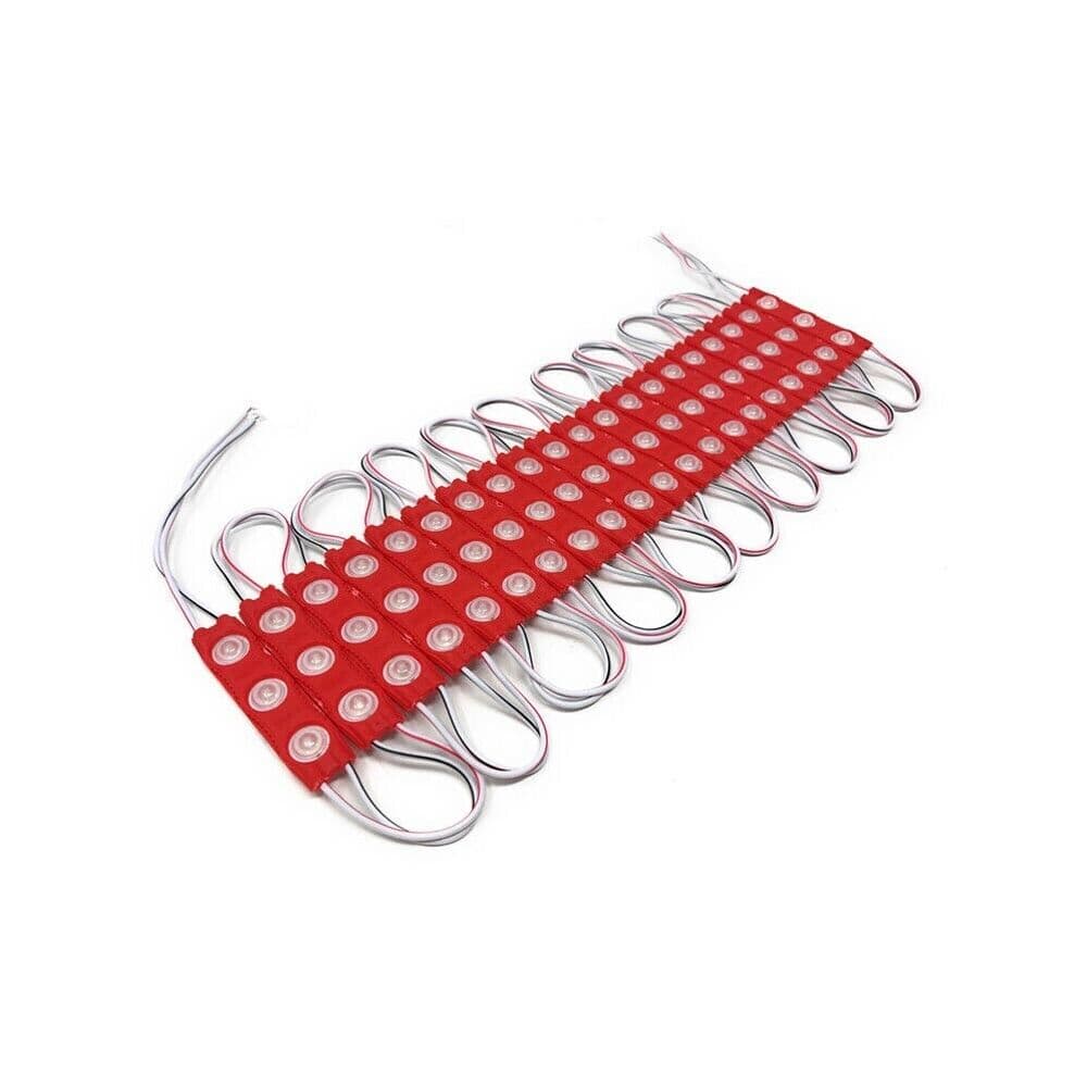 Modulo Led 12v 20 Strisce Per Insegne Tabelle Striscia Luce Colore Rosso - 3