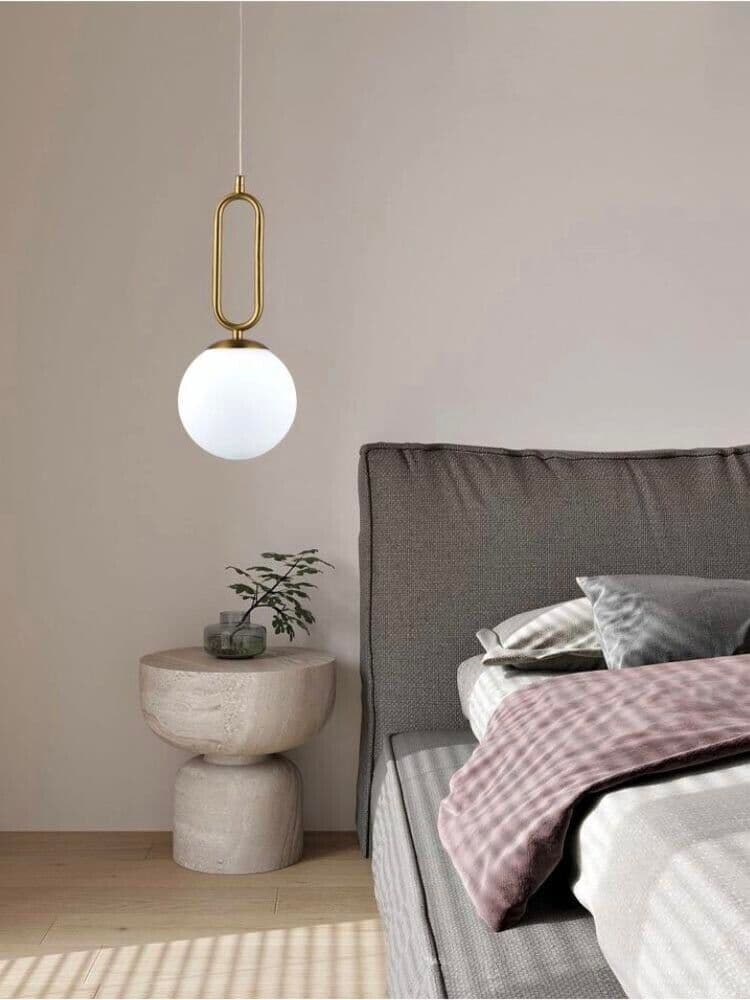 Lampadario A Sospensione Sfera In Vetro Attacco G9 Bronzo Stile Moderno A96 - 5