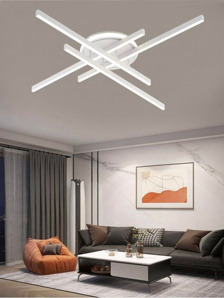 Plafoniera 45 Watt Lampadario Led Luce Bianca 6500k Moderno Bianco Pn21bf - 4