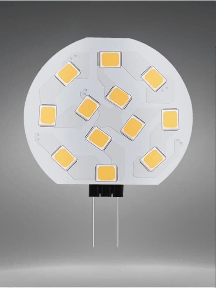 3 X Lampadina 12 Led Luce Calda Lampada Slim Piastra Tonda G4 2 Watt - 4