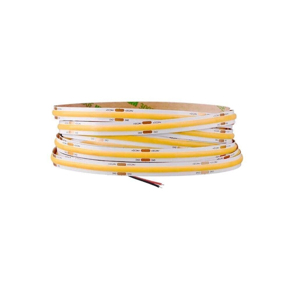 Striscia Led Cob Luce Calda Bobina 50 Metri 24 V Smd 600 Watt 3000k - 5