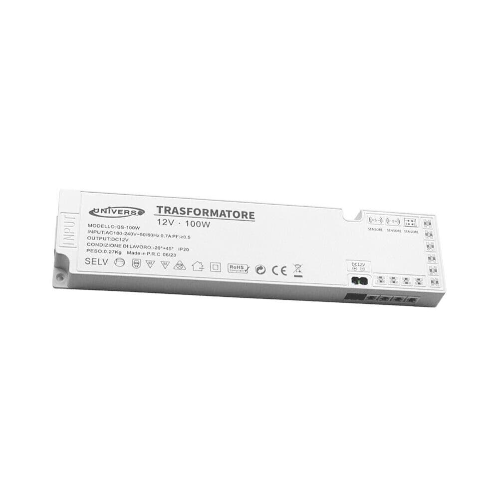 Alimentatore Slim Trasformatore Da 230v A 12v 100 W X Striscia Led Sensori Luci - 5
