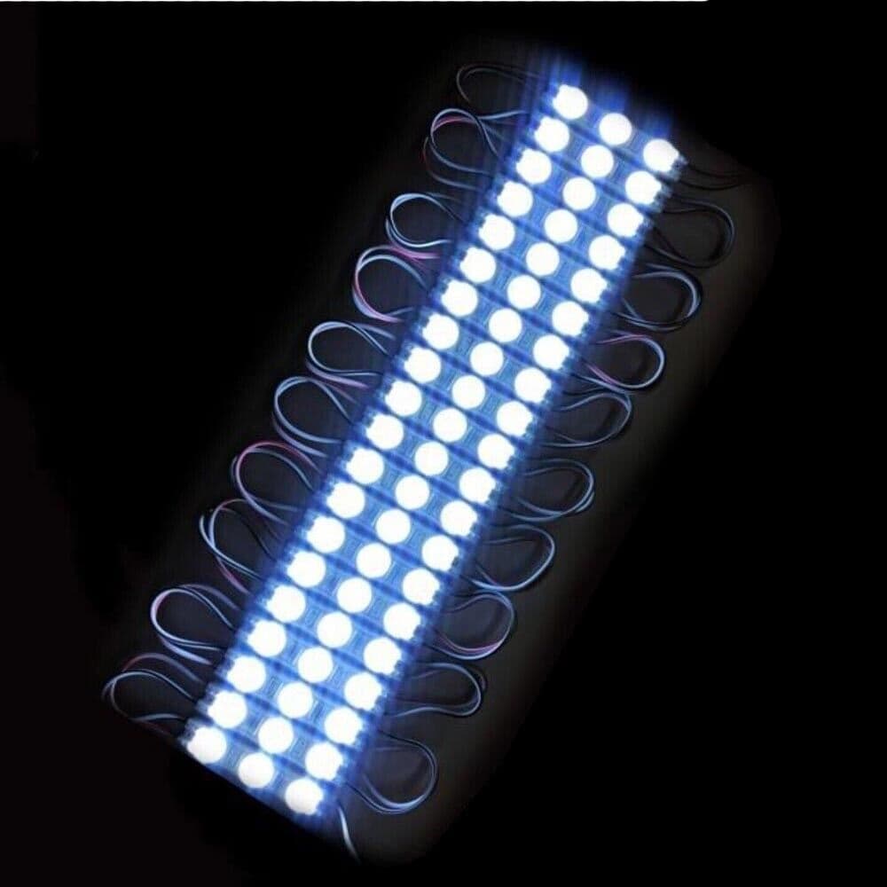 Modulo Led 12v 20 Strisce Per Insegne Tabelle Striscia Luce Bianca Ghiaccio - 4