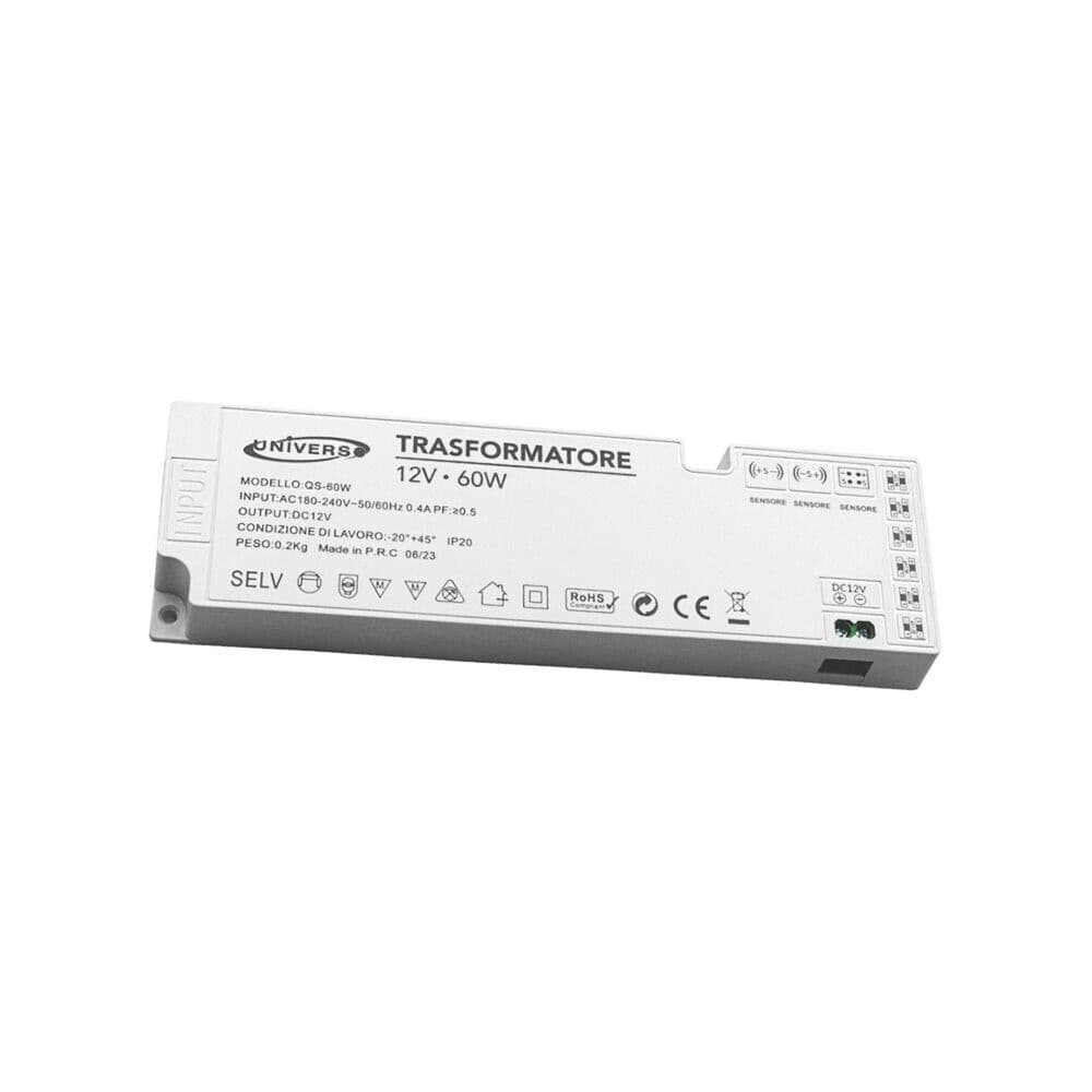 Alimentatore Slim Trasformatore Da 230v A 12v 60 W Per Striscia Led Sensori Luci - 5