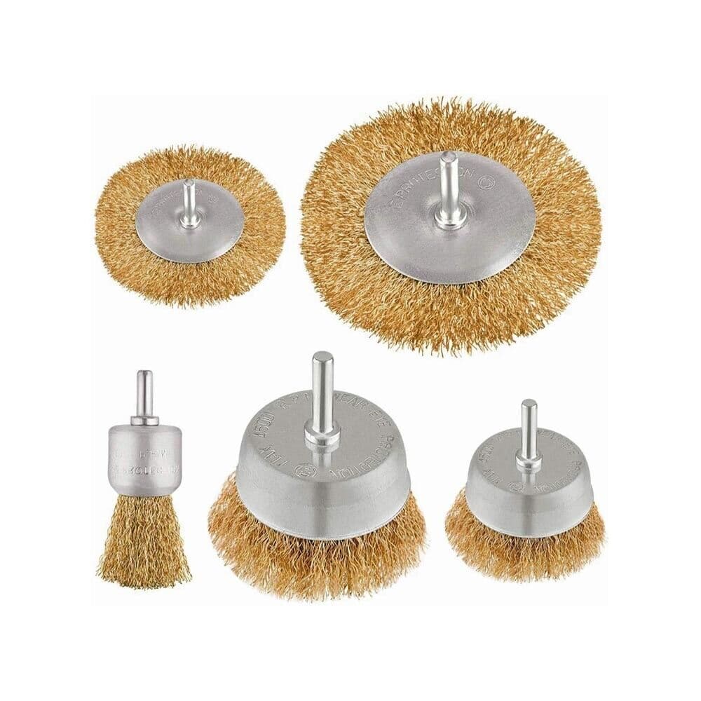 Set 5 Spazzole Filo Acciaio Spazzola A Tazza Per Trapano - 5