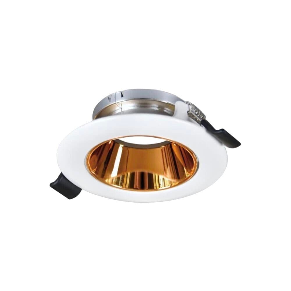Portafaretto Orientabile Incasso Per Soffitto Supporto Faretto Bianco Oro Rosa - 5