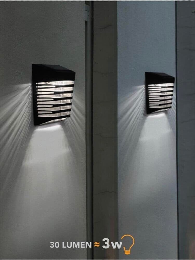 Faretto Led Luce Bianca Pannello Solare Ricaricabile Sensore Crepuscolare 3 W - 5