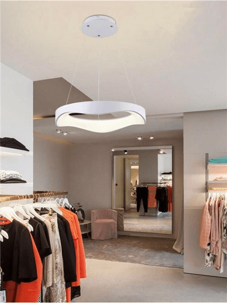 Lampadario Plafoniera Led A Onda 38 W 3 Colorazioni Luce Bianca Calda Naturale - 4