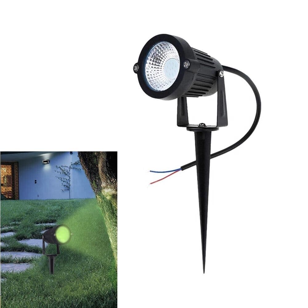 Faretto Led 5 W Proiettore Luce Verde Da Giardino Con  Picchetto Es06-nv - 4