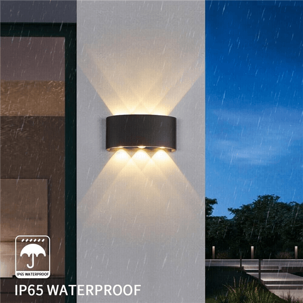 Applique Led Luce Naturale 4000k Lampada 16 W 6 Cob Da Parete Ip65 Nero - 5
