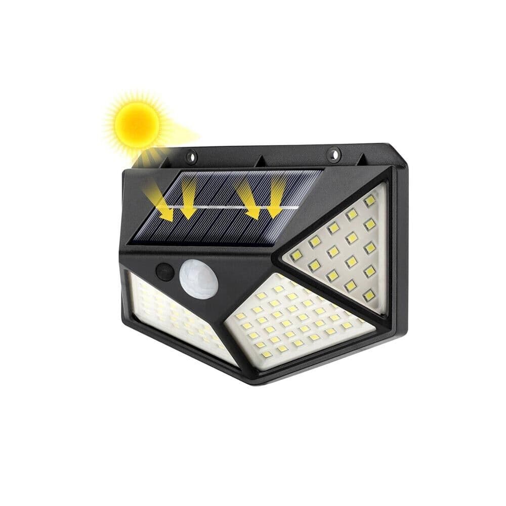 Faro Led Con Pannello Solare Sensore Rileva Movimento Faretto Ricaricabile Ip65 - 5