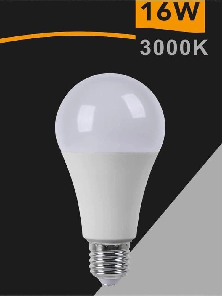 Lampadina Led 16 W Lampada Luce Calda 3000k E27 A70 - 4
