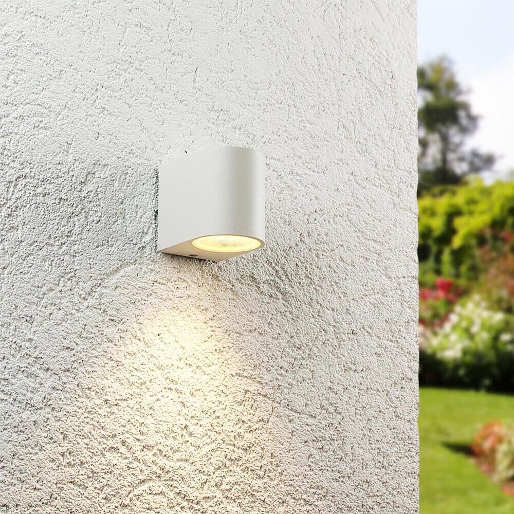 Applique A Parete Per Interno Esterno Ip65 Porta Faretto Gu10 Bianco - 4