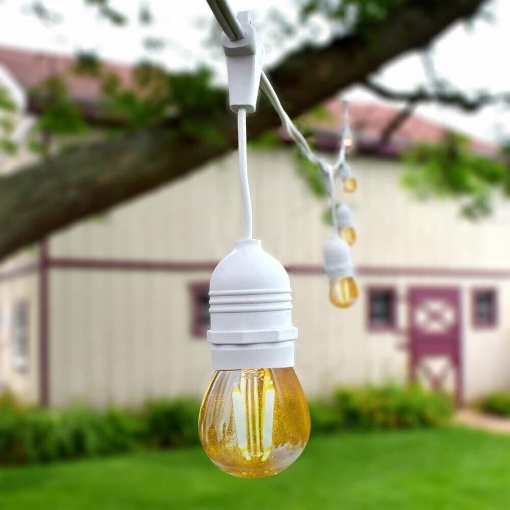 Catena Luminosa 10 Porta Lampadina E27 Cavo Prolunga Esterno Impermeabile Bianco - 5