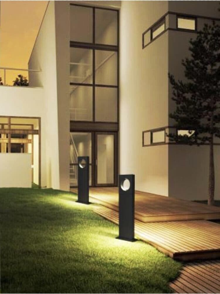 Lampione Da Terra Giardino Lampada Led Luce Calda 12 W Lampioncino Nero Moderno - 4