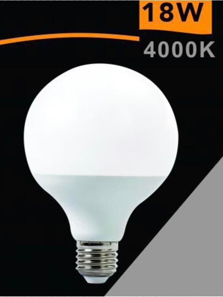 Lampadina Led 18 W Lampada Globo Sfera Luce Naturale 4000k E27 G95 - 4