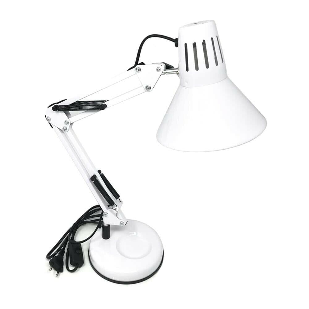 Lampada Lumetto Da Tavolo Scrivania Con Braccio Snodabile E Morsetto Lume Bianco - 2