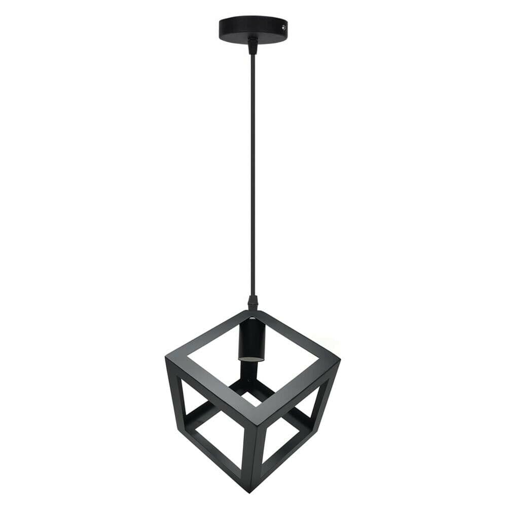Lampadario A Sospensione Da Soffitto Forma Di Cubo 3d Portalampada E27 - 4