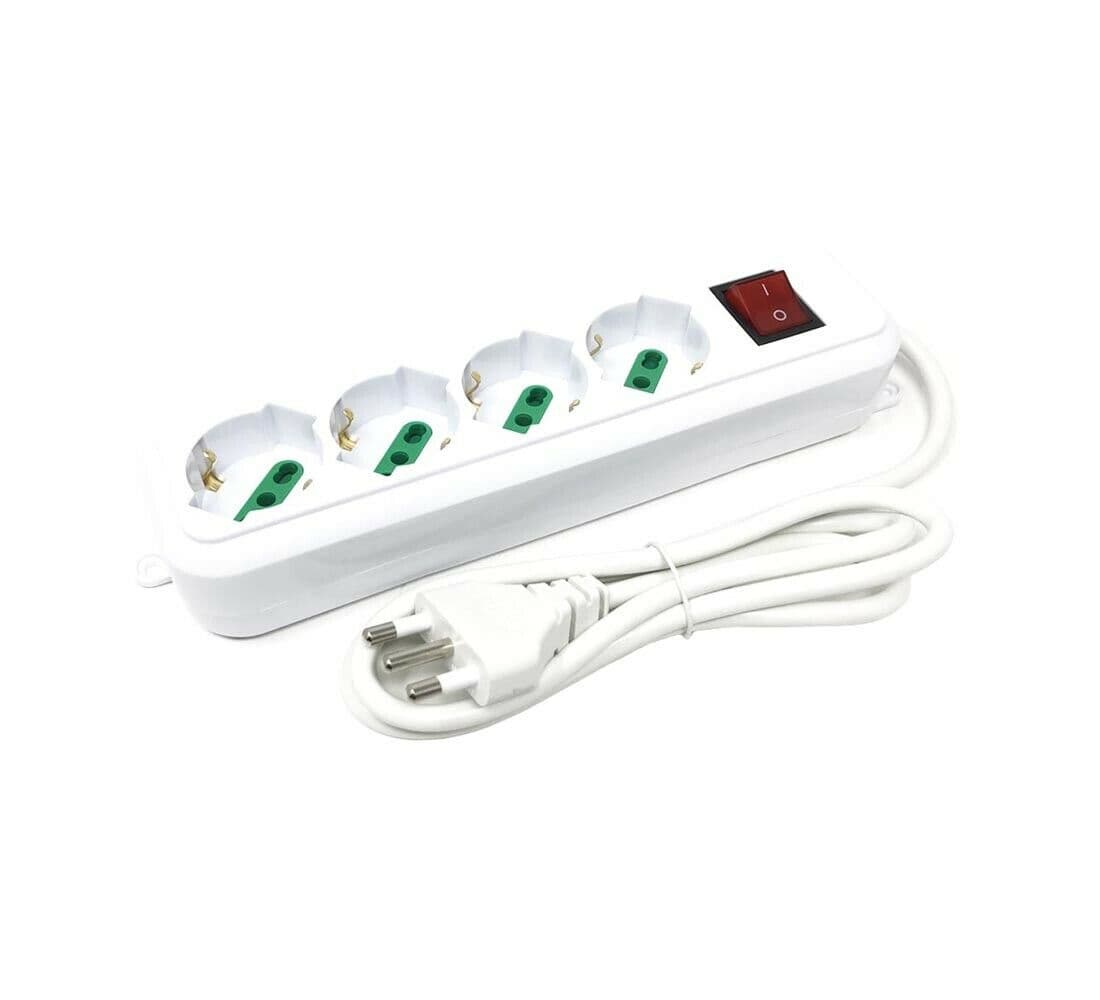Multipresa Elettrica 4 Posti Ciabatta Scarpetta Multi Presa Spina Bipasso - 3