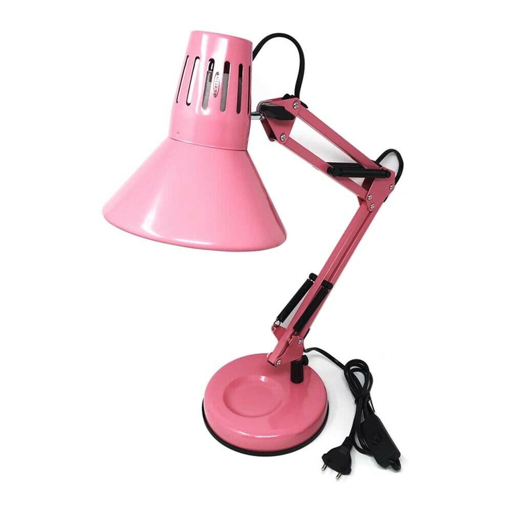 Lumetto Da Tavolo Scrivania Lume Braccio Snodabile Morsetto Lampada Rosa - 2
