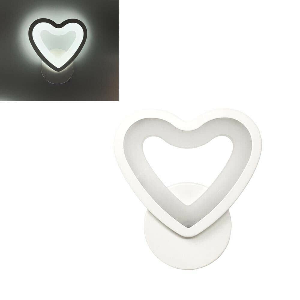 Applique Led Cuore In Vetro A Parete Lampada Luce Bianca 6500k 6 W - 5