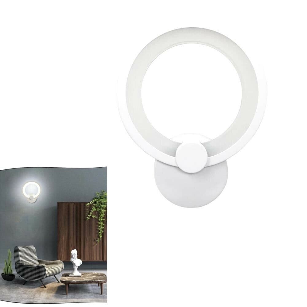 Applique Anello In Vetro Da Parete Luce Bianca Lampada Led Interno 9w - 5