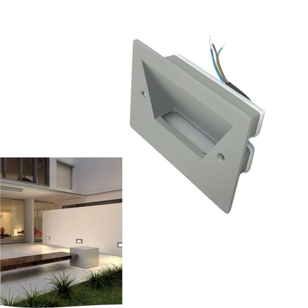 Faretto 3 W Led Luce Calda Segnapasso Da Muro Scale Giardino Es49gc - 4