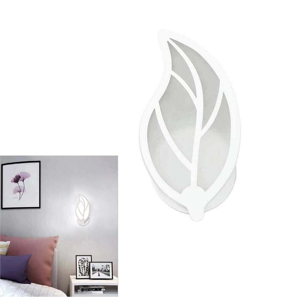 Applique Foglia In Vetro A Parete Luce Bianca Lampada Led Interno 7 W E32f - 4