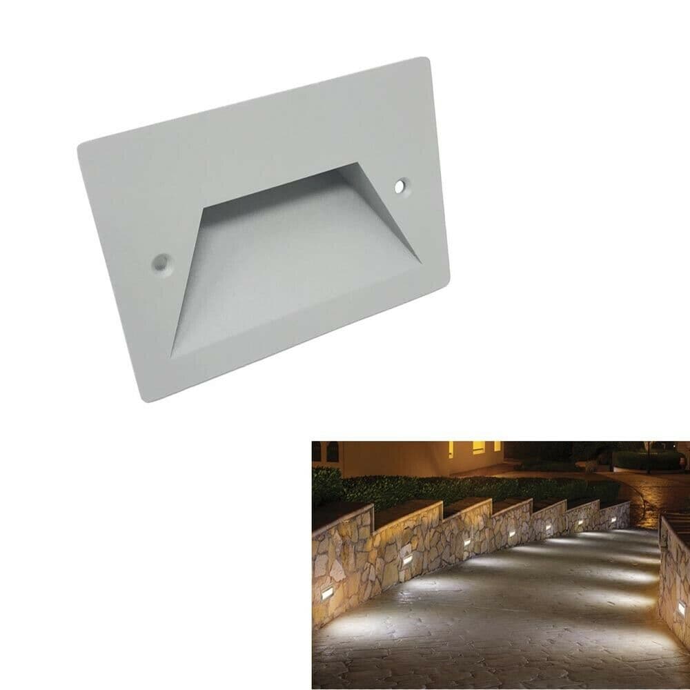 Faretto 3 W Led Luce Bianca Segnapasso Da Giardino Muro Scale Es49gf - 4