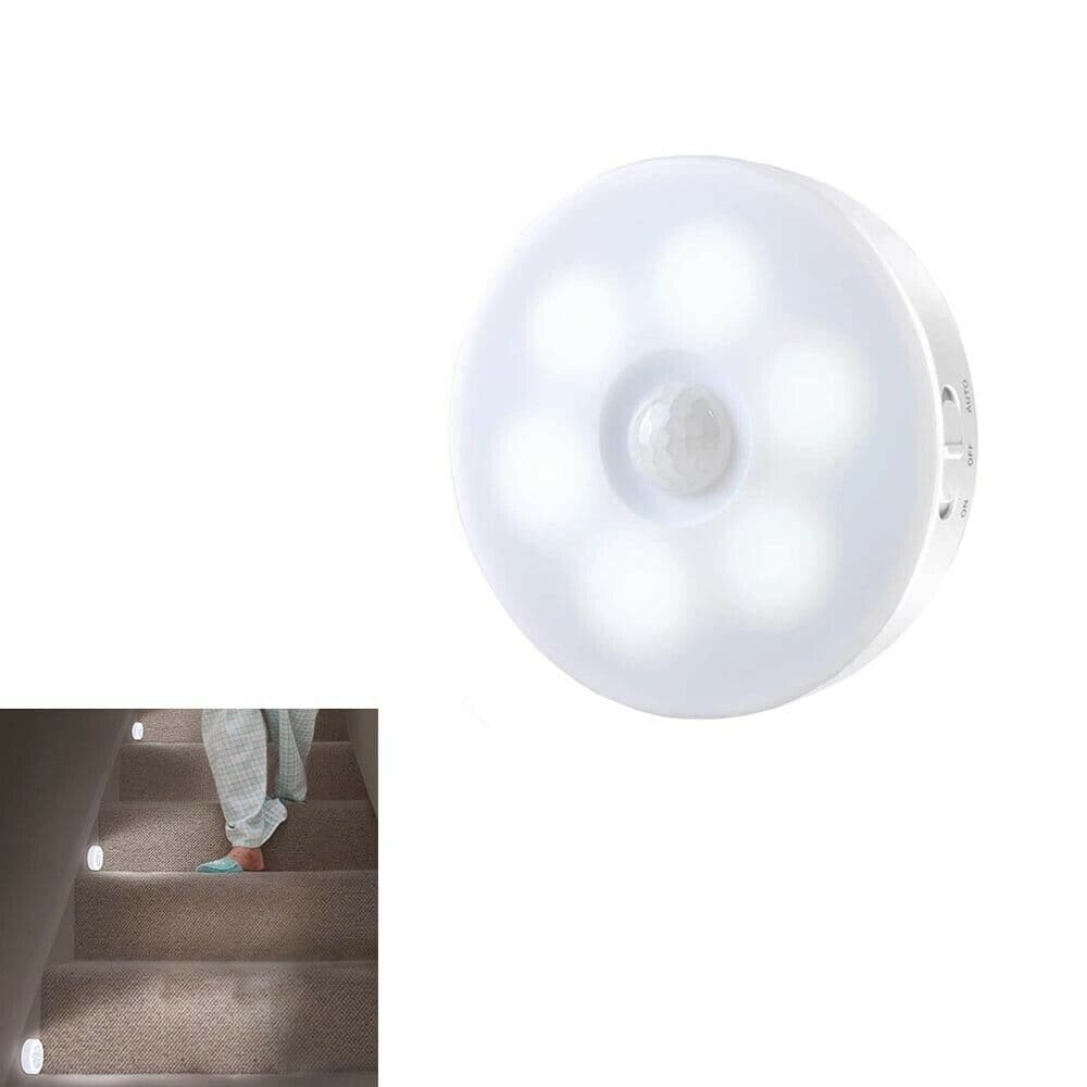 Faretto 6 Led Con Sensore Di Movimento Ricaricabile Usb Lampada 6w Luce Bianca - 4