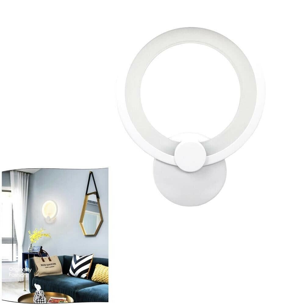 Applique Led Anello In Vetro A Parete Luce Naturale 4000k Lampada Interno 9w - 5