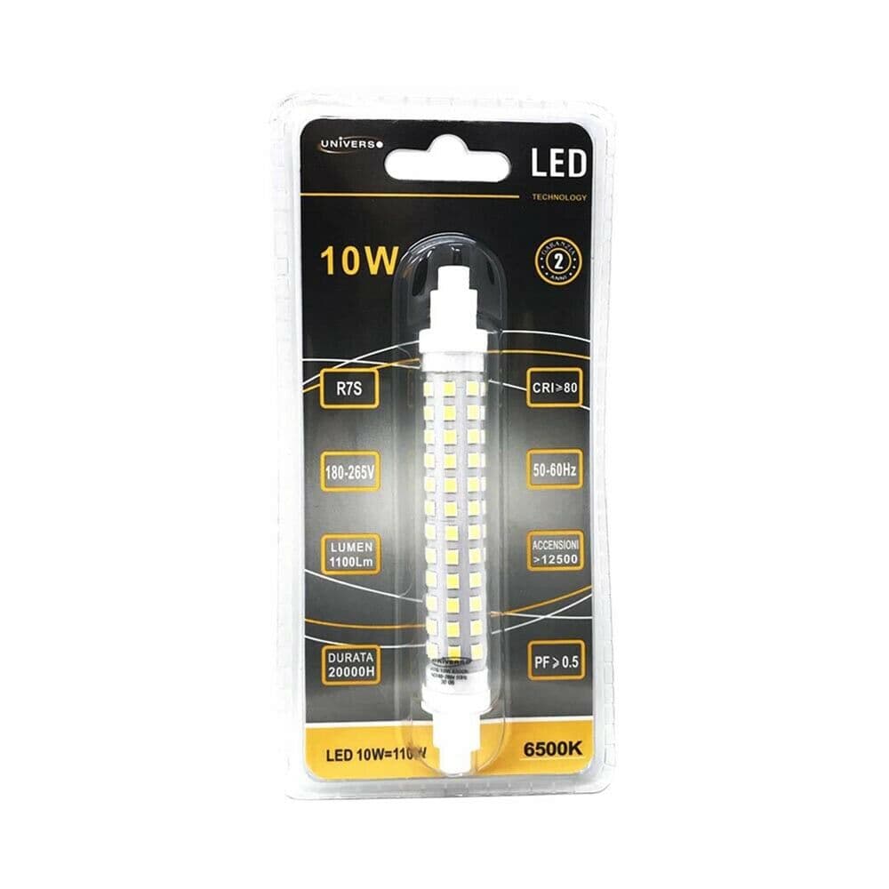 Lampadina Led 10w Luce Bianca . Attacco R7s Lampada Ricambio Per Faro 6500k - 4