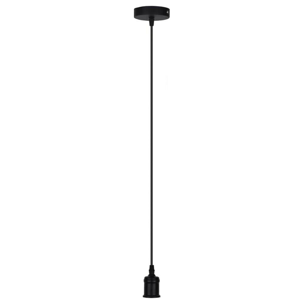 Portalampada E27 Lampadario A . Sospensione Porta Lampada Lampadina 2 Mt Nero - 5