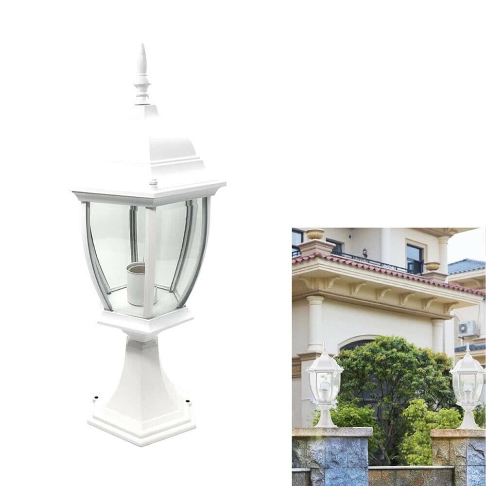 Lampioncino Da Cancello Lampione Per Giardino Lanterna In Vetro E27 Bianco Es45 - 5