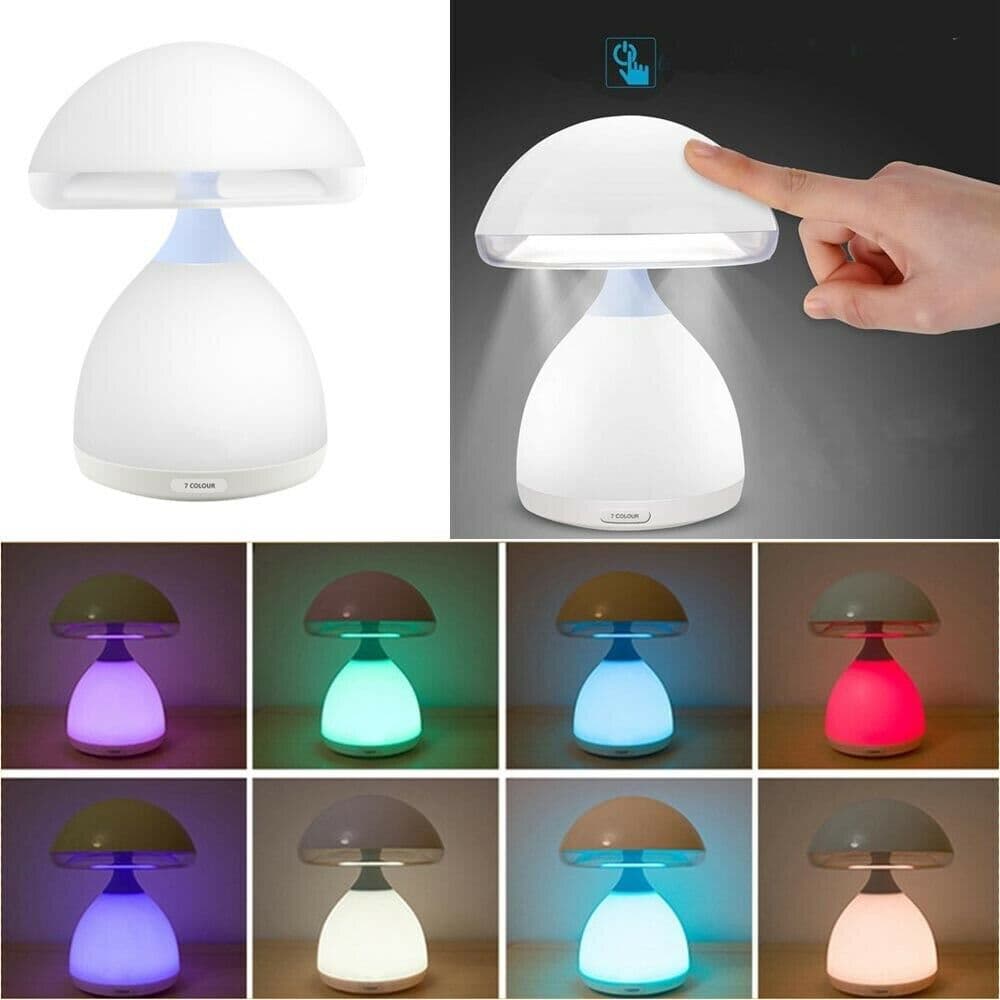 Lampada Led Luce Bianca 7 Colori Rgb . Cromoterapia Lume Lumetto Da Comodino - 3