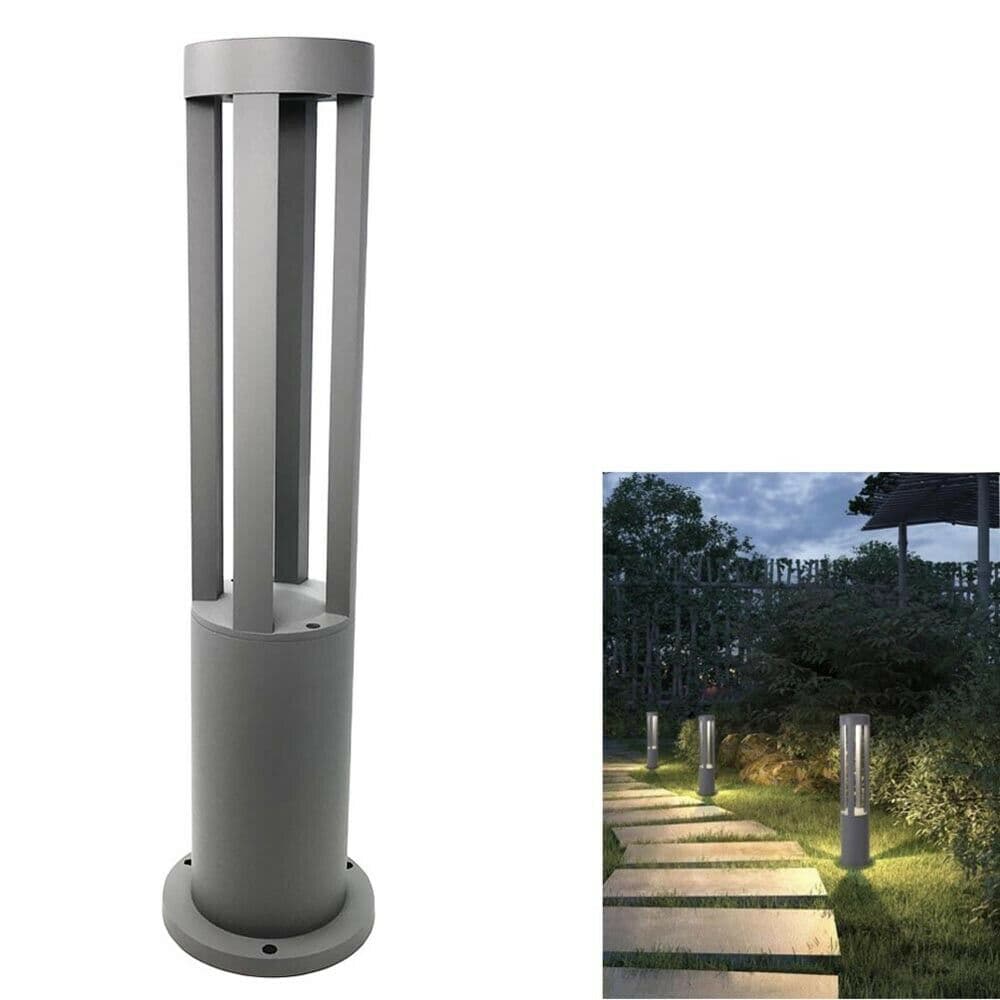 Lampioncino Da Giardino Lampada 12 . W Led Luce Calda Lampione Esterno Grigio Es28 - 5