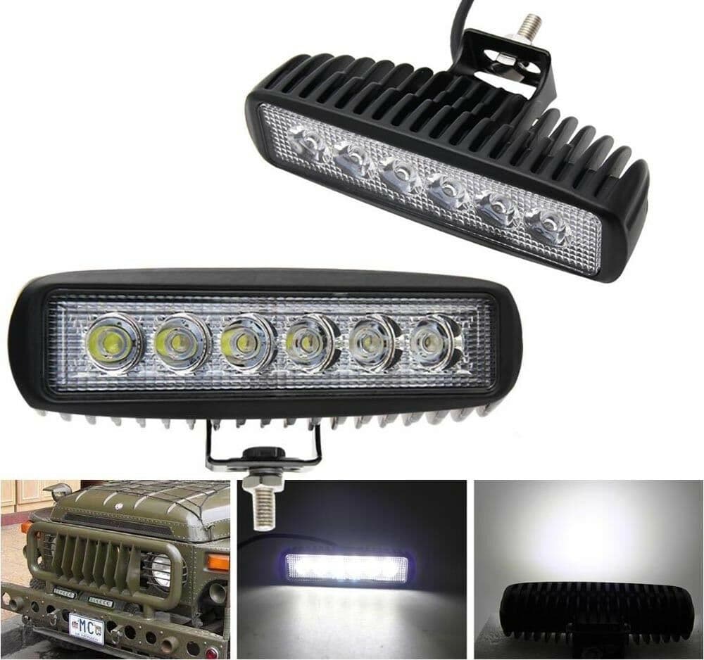 Faro 6 Led Lampada Supplementare Profondita X Auto Jeep Fuoristrada 12v 18w Ip68 - 3