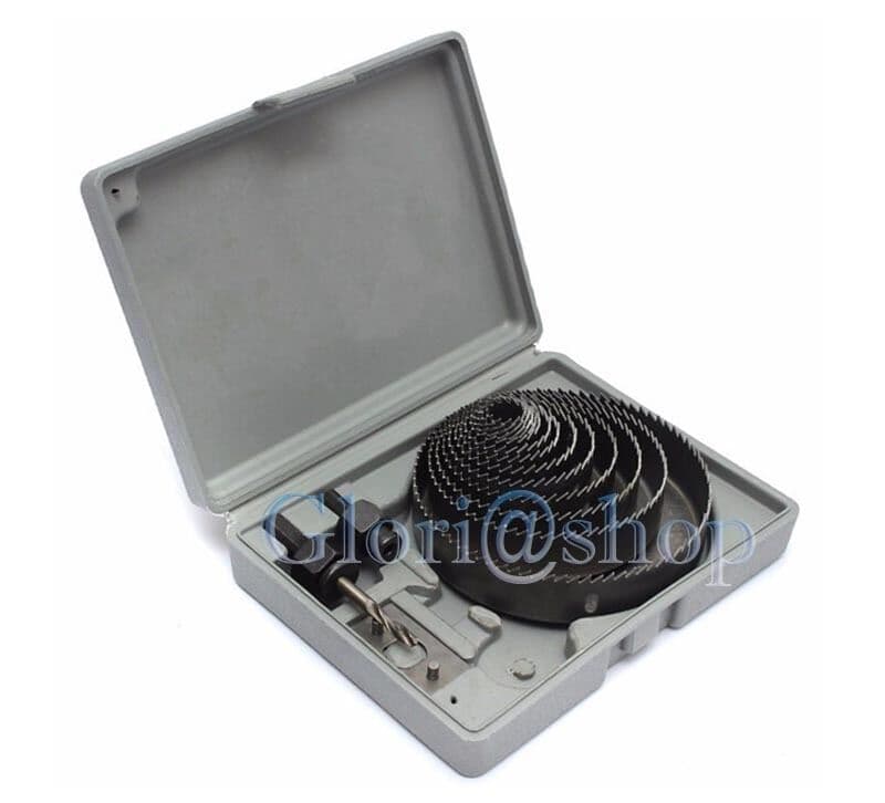 Frese Legno Set Fresa A Tazza Supporto 2 Attacchi Per Trapano Forare 16 Pz - 3
