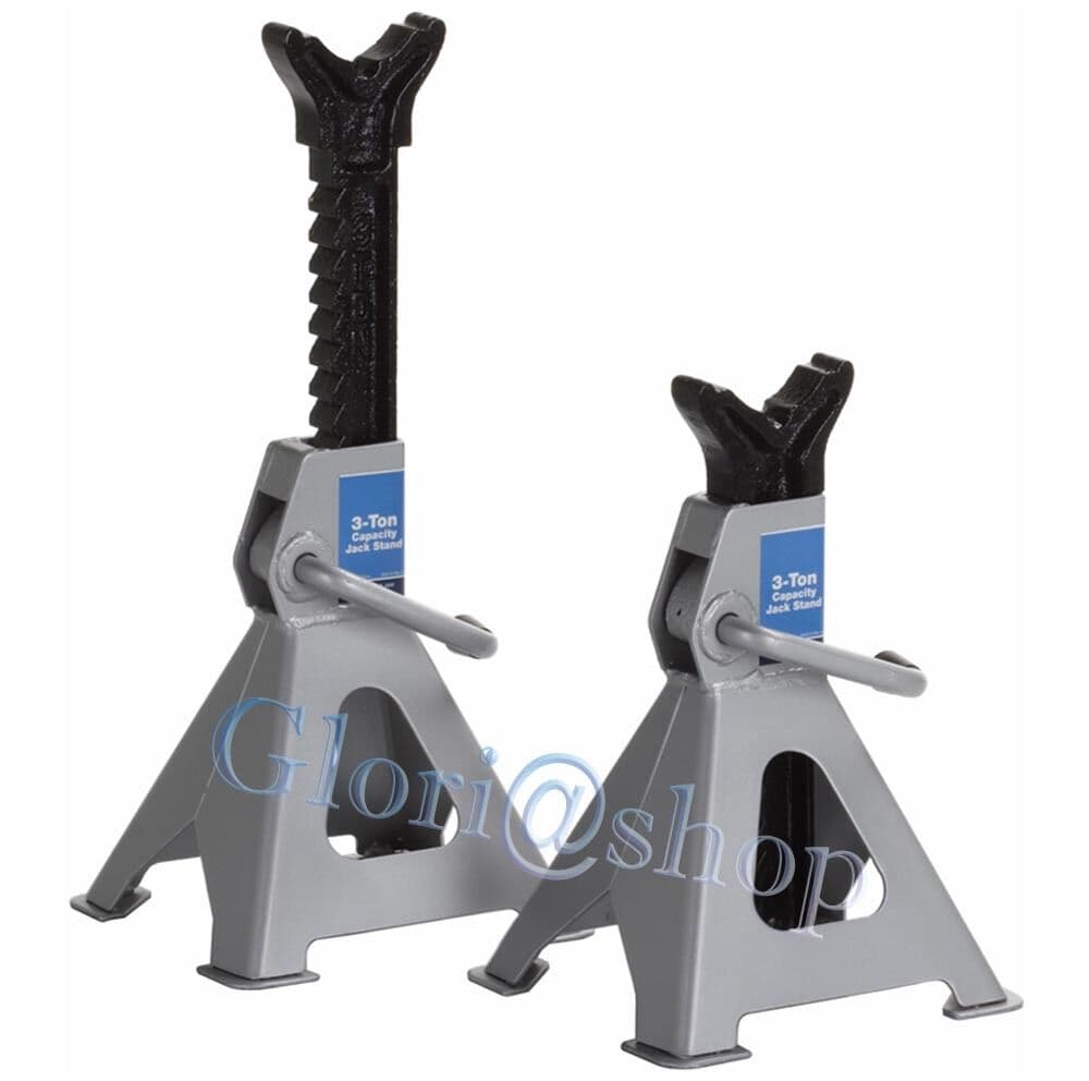 Coppia Cavalletti Auto Moto 3000 Kg Cavalletto 3 Ton Con Regolazione 3t - 2